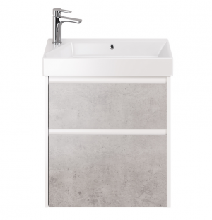 Тумба под раковину Dreja Slim 65 99.0503 бетон/белый глянец