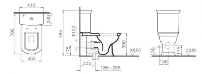 Унитаз-компакт Vitra Serenada 9722B003-7203 с микролифтом
