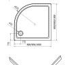 Поддон акриловый Aquatek DPA-0000004 90*90 1/4 R50 с экраном