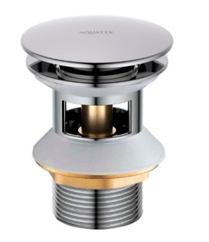 Донный клапан сифона Aquatek AQ6002CR с переливом хром