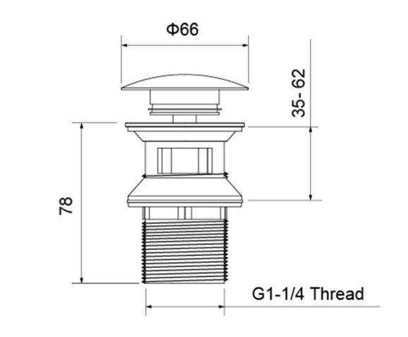 Донный клапан сифона Aquatek AQ6002CR с переливом хром