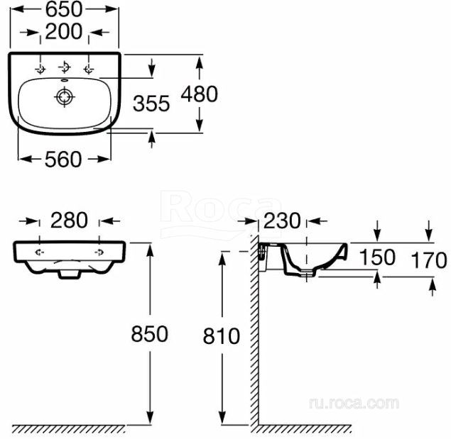 Раковина Roca Debba 65 325993000