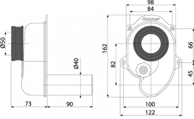 Cифон для писсуара AlcaPlast A45B AG210901240