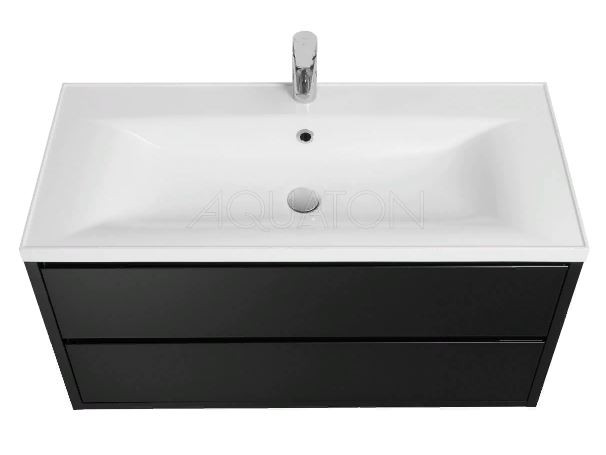 Тумба под раковину Акватон Римини 100 1A234601RN950 NEW черный глянец
