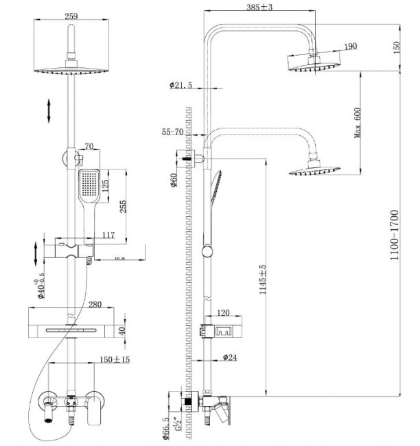 Душевая система Lemark Tropic LM7002C
