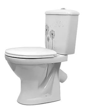 Унитаз-компакт Оскольская Керамика Суперкомпакт Стандарт 44901130122 декор одуванчик