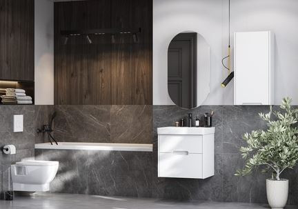 Шкаф навесной Акватон Оливия 1A254703OL01R белый матовый правый