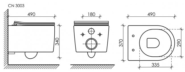 Унитаз подвесной Ceramica Nova Moments Rimless CN3003 безободковый с микролифтом