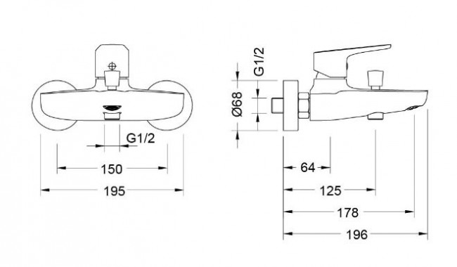 Смеситель Aquatek Бетта AQ1140CR для ванны