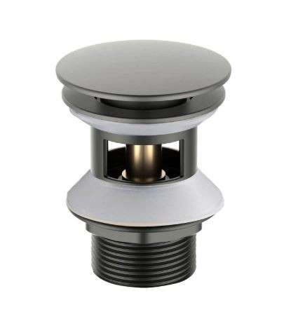 Донный клапан сифона Aquatek AQ6002BG с переливом оружейная сталь