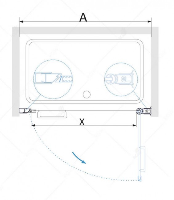 Душевая дверь RGW PA-03 80 04080308-51 шиншилла