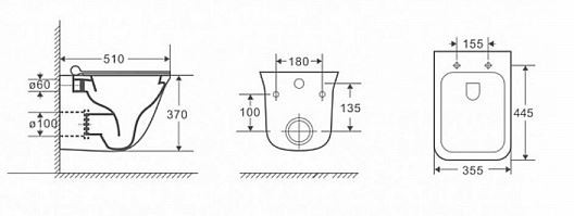 Унитаз подвесной Azario Felice AZ-0054 безободковый с микролифтом
