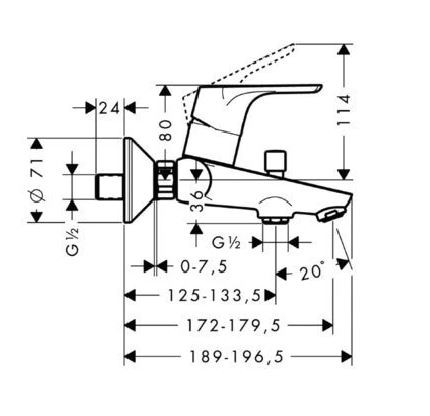 Смеситель Hansgrohe Focus  E2 31940000 для ванны