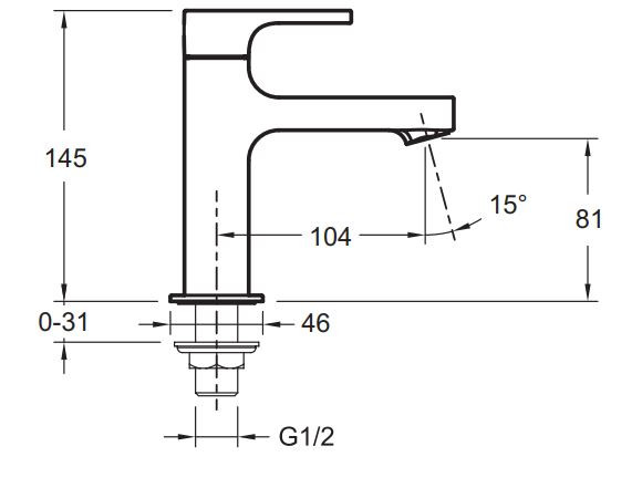 Кран холодной воды Jacob Delafon Strayt E37333-CP для раковины