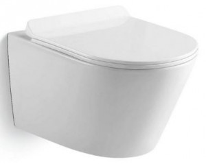 Унитаз подвесной Black&White Universe W-703 безободковый с сиденьем микролифт