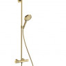 Душевая система Hansgrohe Raindance Select S Showerpipe 240 1jet PowderRain 27633990 с термостатом полированное золото