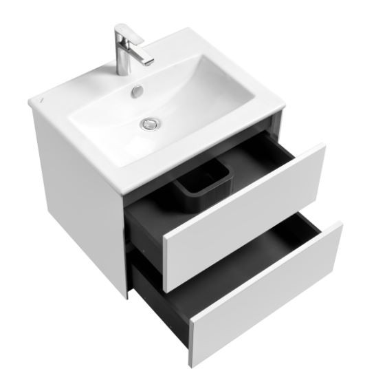 Тумба под раковину Акватон Сохо 60 1A258001AJ010 белый глянец