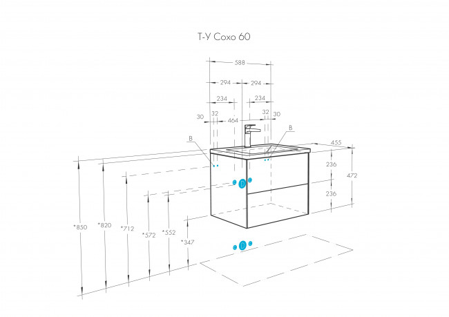 Тумба под раковину Акватон Сохо 60 1A258001AJ010 белый глянец Тумба под раковину Акватон Сохо 60 1A258001AJ010 белый глянец