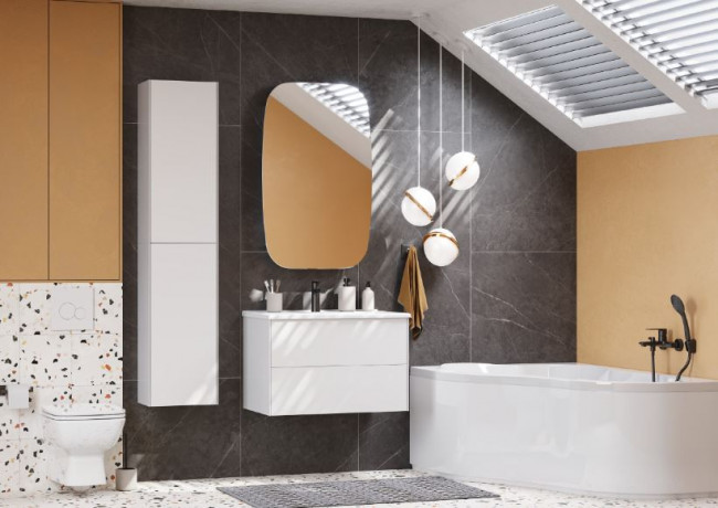 Тумба под раковину Акватон Сохо 60 1A258001AJ010 белый глянец