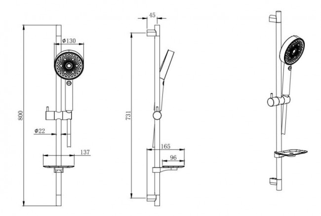 Душевой гарнитур Aquatek Вега 3jet AQ2031CR