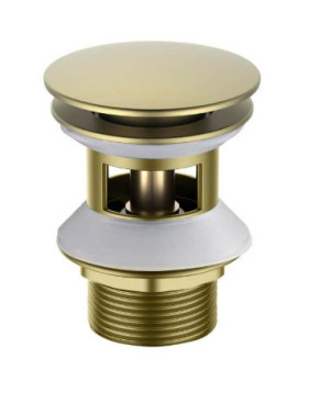 Донный клапан сифона Aquatek AQ6002BG с переливом золото шлифованное