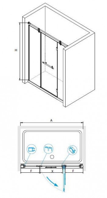 Душевая дверь RGW VI-02 130 02040213-18 прозрачное