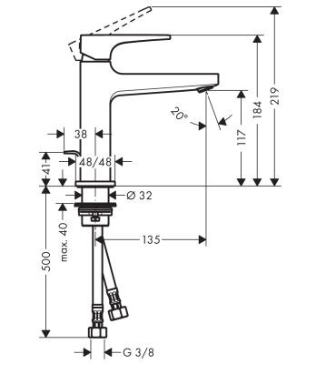 Смеситель Hansgrohe Metropol 32506000 для раковины