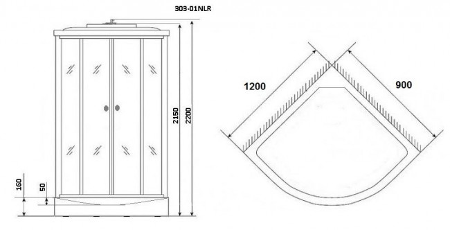 Душевая кабина Niagara NG-303-01LN 120*80 левая