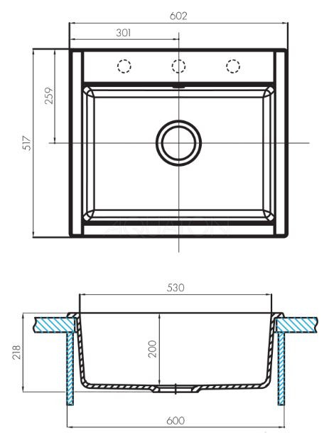 Мойка для кухни Акватон Делия 60 1A715232LD250 серый шелк