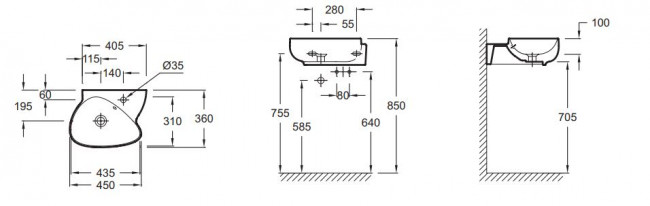 Раковина Jacob Delafon Nouvelle Vague EGK112-00