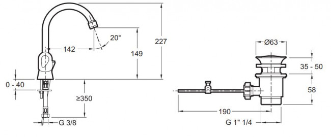 Смеситель Jacob Delafon Galeo CD E72920-CP для раковины
