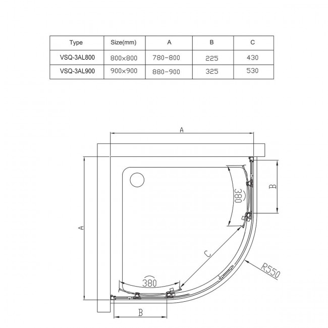 Душевой уголок Vincea Alpha 80*80 VSQ-3AL800MT текстурное