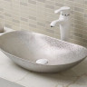 Раковина CeramaLux 7811АSS 61,5*36 накладная серебро