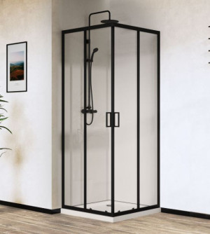 Душевой уголок Vincea City 90*90 VSS-5CT900CLB прозрачное