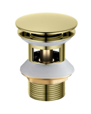 Донный клапан сифона Aquatek AQ6002PG с переливом золото полированное