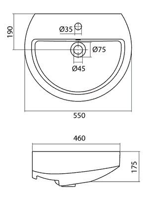 Раковина Santek Аллегро 55 1WH301952