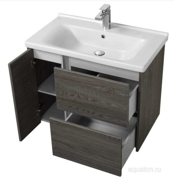 Тумба под раковину Акватон Стоун 80 1A228201SXC80 грецкий орех