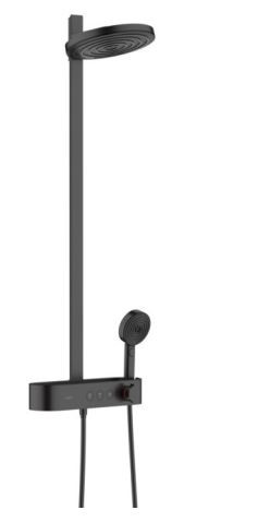 Душевая система Hansgrohe Pulsify S Showerpipe 260 2jet с ShowerTablet Select 400 24240670 с термостатом черный матовый