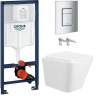 Комплект инсталляции Grohe с унитазом Hugo безободковый микролифт