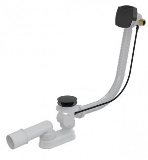 Слив-перелив AlcaPlast A564BLACK-80 полуавтомат с напуском воды через перелив