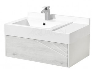 Тумба под раковину Акватон Сакура 80 1A236401SKW80 ольха наварра белый глянец