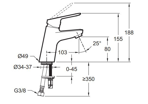 Смеситель Jacob Delafon Lucien E20849-CP для раковины