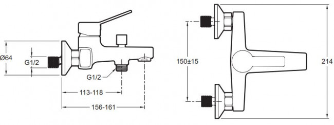 Смеситель Jacob Delafon Eo E24160RU-CP для ванны