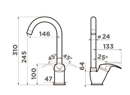 Смеситель Omoikiri Umi-GR 4994266 для кухни leningrad grey