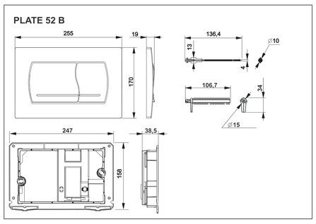 Клавиша смыва Roca Active 52B белая 8901150B0