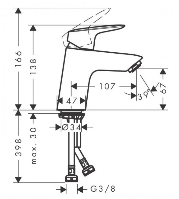 Смеситель Hansgrohe Logis 71071000 для раковины