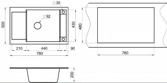 Мойка для кухни Granula 7806 черный