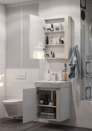 Комплект тумба Акватон Кантри 55 с раковиной Нео 55 1A2576K0AHB20