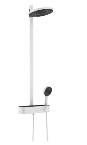Душевая система Hansgrohe Pulsify S Showerpipe 260 2jet с ShowerTablet Select 400 24240700 с термостатом белый матовый
