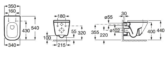 Комплект инсталляции Roca с унитазом Gap Clean Rim  893104100